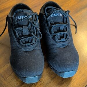 Capezio Kids Black Canvas Dance Sneakers with Lace-Up Front